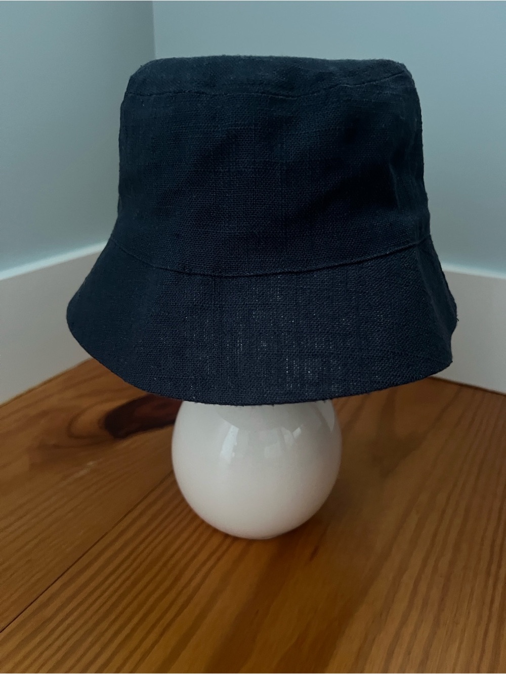 Bucket Hat Denim Linen Blend Navy Blue Classic Summer Soul Accessories NWT